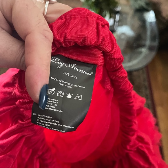 Plus size red tu tu crinoline 1x to 2x - Picture 14 of 15